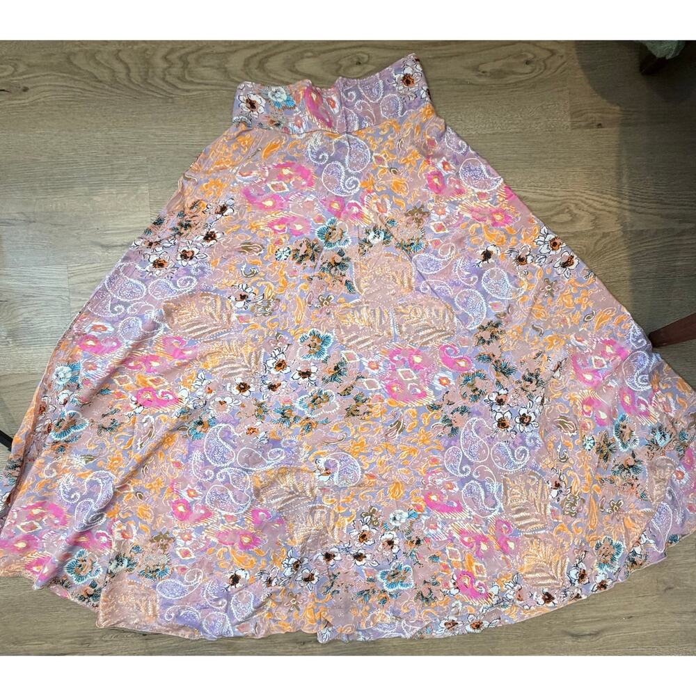 Flowy Bohemian Flower Print Skirt NWT Rhea Small Gorgeous Festival Maxi